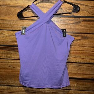 Purple cross cross tank